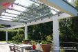 Design Glasdach Terrasse mit Betonkranz