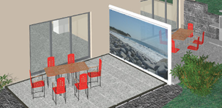 Schiebewand mit Fotodruck Glas Schiebetüren mit Fotodesign